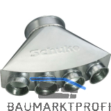 SCHUKO Saugsammler mit 4 Stutzen, Durchmesser 250B x 178A x 138A x 98A x 98A mm