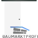 SOLIDO Glasschiebet�r Set Satiniert, Beschl�ge/Muschelgriff schwarz, 820x2100