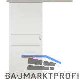 SOLIDO Donau Schiebet�re Set CPL wei� RAL 9016, 2 Lisenen, 720x2070