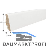 HARO Sockelleiste Massivholzkern wei� foliert strong, 19/58