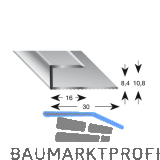 K�GELE Gleitabschlussprofil U Alu silber eloxiert 8/1000 mm