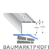 K�GELE Treppenwinkel Alu silber eloxiert, gelocht, 25/20/2700 mm