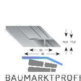 K�GELE Gleitabschlussprofil H Alu silber eloxiert 10/2700 mm