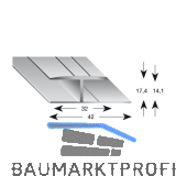 K�GELE Gleitabschlussprofil H Alu silber eloxiert 14/2700 mm