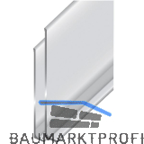 Sockel- und Wandschutzleiste silber 11 x 40 mm ungebohrt 2700 mm