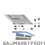K�GELE Gleitabschlussprofil U Alu silber eloxiert 7/1000 mm
