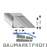 K�GELE Gleitabschlussprofil U Alu silber eloxiert 13/1000 mm