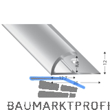 K�GELE Klemmprofil Alu silber eloxiert, Innenh�he 8,8 mm, 2700 mm