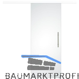 Glasschiebet�r Set Satiniert 920x2100mm, Inlay CPL wei�, Sto�griff silber