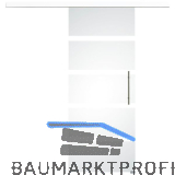 Glasschiebet�r Set Sensita 15, 820x2100mm, Inlay CPL wei�, Sto�griff silber