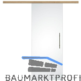 Glasschiebet�r Set Satiniert 920x2100mm, Inlay CPL Risseiche, Sto�griff silber