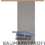 Glasschiebet�r Set BlackShine, 820x2100mm, Inlay CPL Risseiche, Sto�griff silber