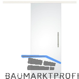 Glasschiebet�r Set Satiniert, 920x2100mm, Inlay CPL Bianco, Sto�griff silber