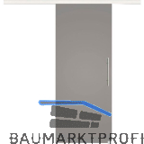 Glasschiebet�r Set BlackShine, 820x2100mm, Inlay CPL Bianco, Sto�griff silber