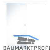 Glasschiebet�r Set Klarglas, 920x2100mm, Inlay CPL wei� Muschelgriff silber