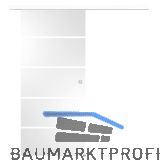 Glasschiebet�r Set Sensita 15, 820x2100mm Inlay CPL wei� Muschelgriff silber