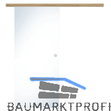 Glasschiebet�r Set Klarglas, 820x2100mm, Inlay CPL Risseiche Muschelgriff silber