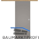 Glasschiebet�r Set BlackShine 820x2100mm Inlay CPL Risseiche Muschelgriff silber