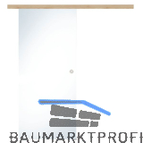 Glasschiebet�r Set Klarglas, 820x2100mm, Inlay CPL Achat Muschelgriff silber