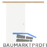 Glasschiebet�r Set Satiniert, 820x2100mm, Inlay CPL Achat Muschelgriff silber