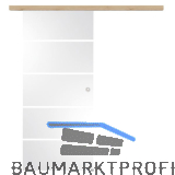 Glasschiebet�r Set Sensita 15, 820x2100mm Inlay CPL Achat Muschelgriff silber