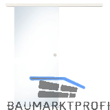 Glasschiebet�r Set Klarglas, 920x2100mm, Inlay CPL Bianco Muschelgriff silber