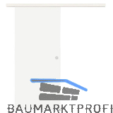 Glasschiebet�r Set Satiniert, 920x2100mm, Inlay CPL Bianco Muschelgriff silber