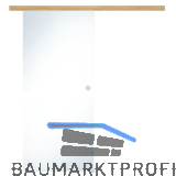 Glasschiebet�r Set Klarglas, 920x2100mm, Inlay CPL Eiche Muschelgriff silber