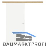 Glasschiebet�r Set Satiniert, 920x2100mm, Inlay CPL Eiche Muschelgriff silber