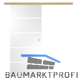 Glasschiebet�r Set Sensita 15, 920x2100mm Inlay CPL Eiche Muschelgriff silber