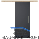 Glasschiebet�r Set BlackDark, 820x2100mm, Inlay CPL Achat, Sto�griff silber