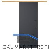 Glasschiebet�r Set BlackDark, 820x2100mm, Inlay CPL Eiche, Sto�griff silber