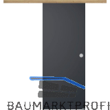 Glasschiebet�r Set BlackDark 920x2100mm Inlay CPL Risseiche Muschelgriff silber