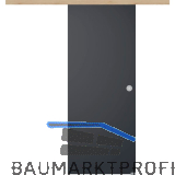 Glasschiebet�r Set BlackDark, 920x2100mm Inlay CPL Achat Muschelgriff silber