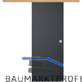 Glasschiebet�r Set BlackDark, 920x2100mm Inlay CPL Eiche Muschelgriff silber