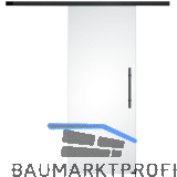 SOLIDO Glasschiebet�r Set Satiniert, Beschl�ge/Sto�griff schwarz, 920x2100