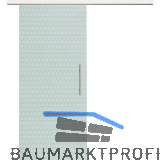 Glasschiebet�r Set Smaragd klar, Inlay Bianco, Sto�griff silber, 820 mm