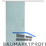 Glasschiebet�r Set Brillant wei�, Inlay Bianco, Sto�griff silber, 820 mm