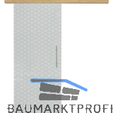 Glasschiebet�r Set Brillant klar, Inlay Eiche, Sto�griff silber, 820 mm