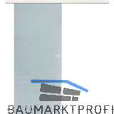 Glasschiebet�r Set Diamant wei�, Inlay Bianco, Muschelgriff silber, 720 mm