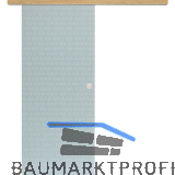 Glasschiebet�r Set Smaragd wei�, Inlay Eiche, Muschelgriff silber, 720 mm