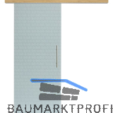 Glasschiebet�r Set Smaragd wei�, Inlay Eiche, Sto�griff silber, 720 mm