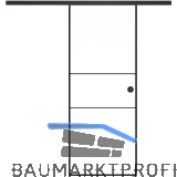 SOLIDO Glasschiebet�r Set Industry 2, Beschl�ge/Muschelgriff schwarz, 920x2100