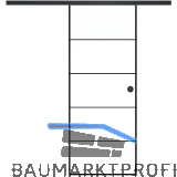 SOLIDO Glasschiebet�r Set Industry 4, Beschl�ge/Muschelgriff schwarz, 920x2100