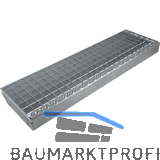Gitterroststufe R11, 35/2, 1000 x 270 mm, Maschenteilung 33 x 33 mm