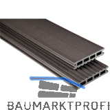 KOVALEX WPC Terrassendiele Hohlkammerprofil graubraun mattiert, 26x145x4000mm
