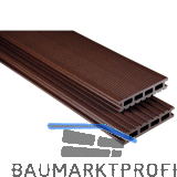 KOVALEX WPC Terrassendiele Hohlkammerprofil schokobraun mattiert, 26x145x5000mm