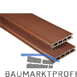 KOVALEX WPC Terrassendiele Hohlkammerprofil braun mattiert, 26x145x4000mm