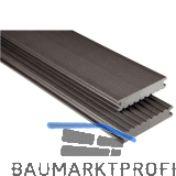 KOVALEX WPC Terrassendiele Vollprofil graubraun mattiert, 26x145x4000mm