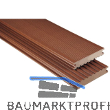 KOVALEX WPC Terrassendiele Vollprofil braun mattiert, 26x145x4000mm